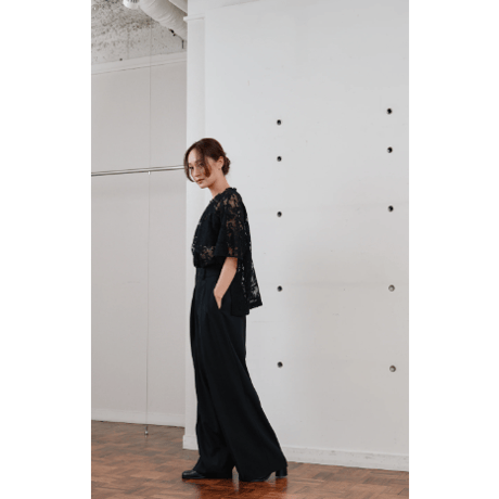 【Hella】rascel lace half sleeve top　※納期3月中旬〜4月中旬