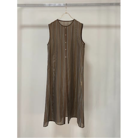 【MARGAUX VINTAGE】シアーストライプノースリーブPO