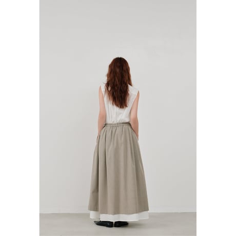 【Hella】striped layered skirt　※納期2月中旬〜3月中旬