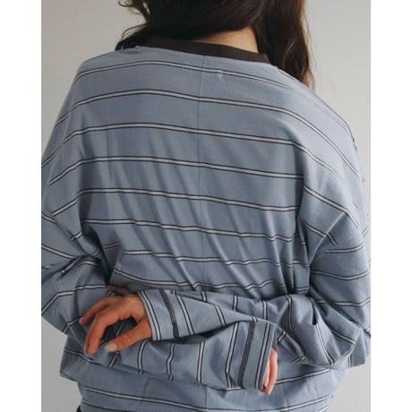 【anuke】Border Loose Long T-shirts　※納期8月下旬～9月下旬