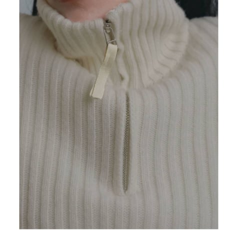 【anuke】Halfzip Rib Knit