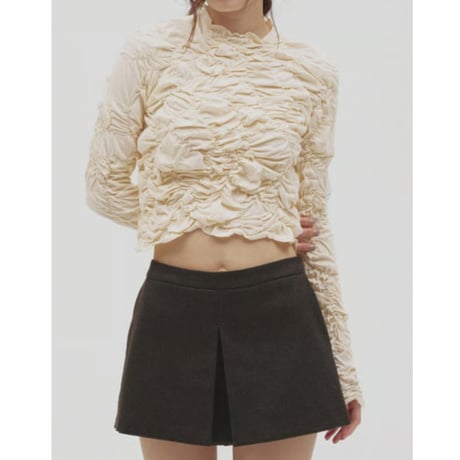 【TODAYFUL】Shirring Long T-shirts　※納期10月上旬～11月上旬