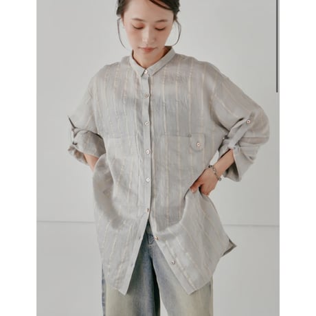【Hella】linen stripe shirt  ※納期2/下〜3/下