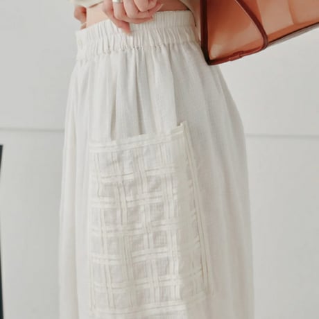 【Hella】check embroidery pants ※納期5/下〜6/下