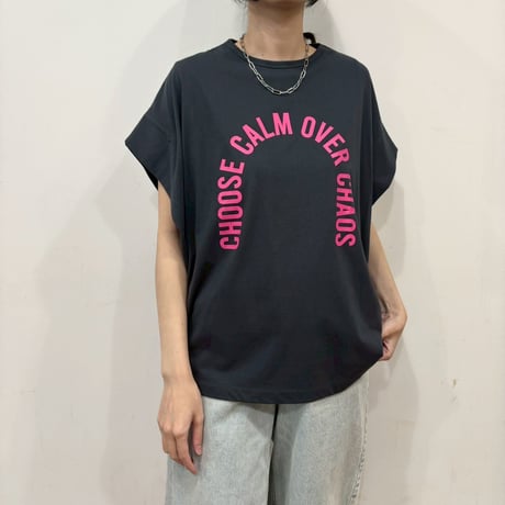 【siro de labonte】message tuck sleeve Tshirt