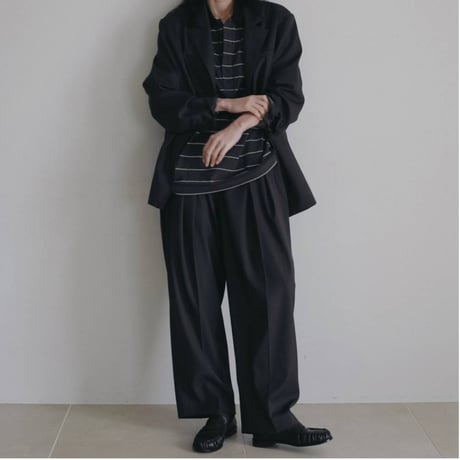 【anuke】Border Loose Polotops　納期：7月上旬～8月上旬