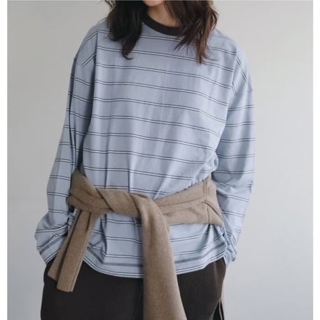 【anuke】Border Loose Long T-shirts　※納期8月下旬～9月下旬