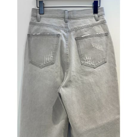 【YENN】HIGH RISE TUCK WIDE　ライトグレー