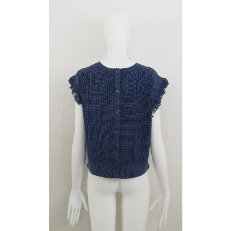 【Boutique Ordinary】2-Way Fringe Knit Vest ※限定カラーレッド