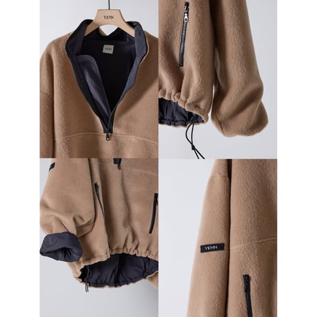 【YENN】SHAGGY HALF ZIP JK　※納期：8月中旬～9月中旬