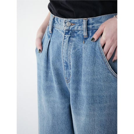 【YENN】HIGH RISE TUCK WIDE PT