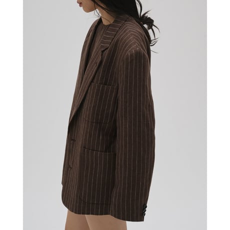 【TODAYFUL】Boyfriend Stripe Linen Jacket　※納期3月上旬〜4月上旬
