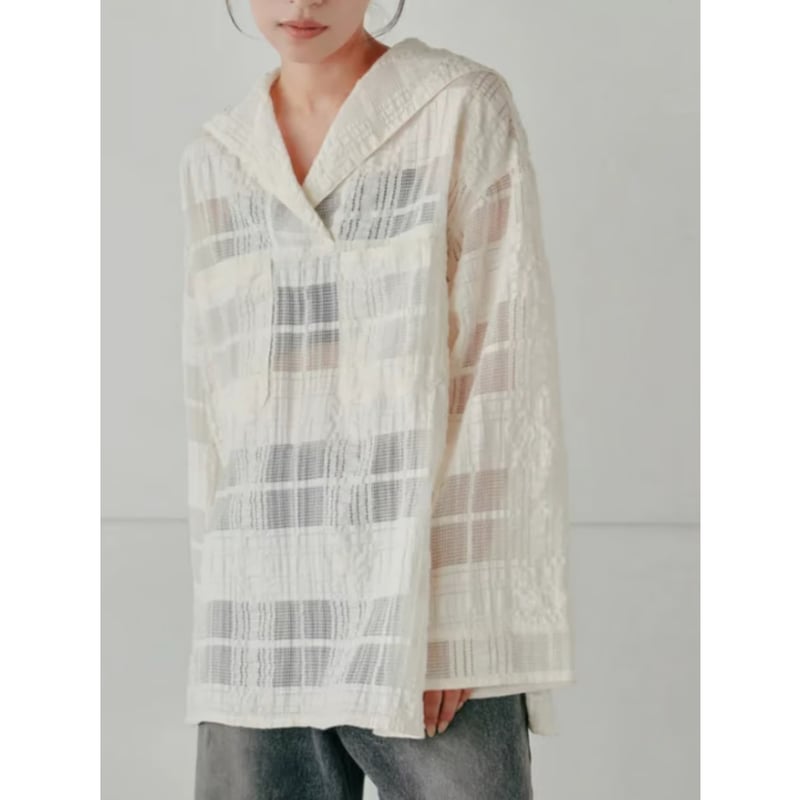 KOJI★Loveちゃんhella sheer check blouse Hella sheer check blouse