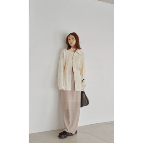 【Hella】Wide Collar Rib Zip Knit　※納期11月上旬～12月上旬