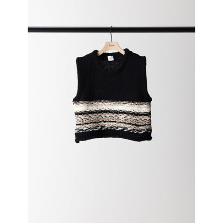 【YENN】MOLE JACQUARD VEST　※納期：8月中旬〜9月中旬