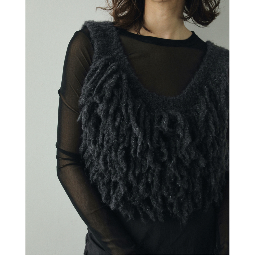 ànuke】Fringe Knit Bustier | selectshop kusukusu