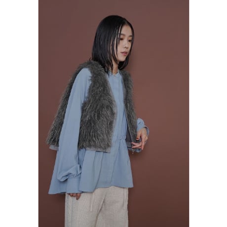 【CYAN TOKYO】シャーリングティアードブラウス