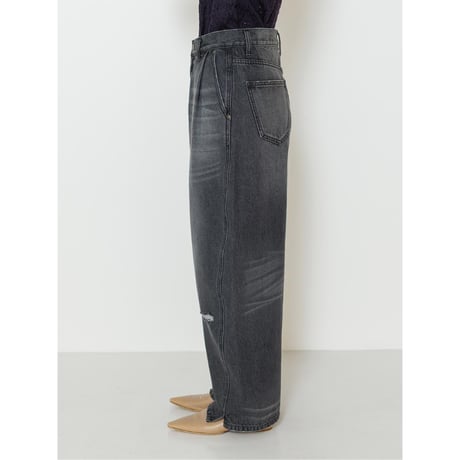 【YENN】CURVED SEAM DENIM PT GRAY  ＊