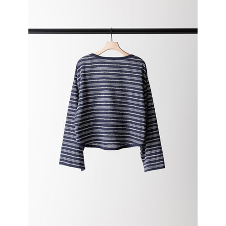 【YENN】FEATHER STP WIDE TOP　※納期：8月中旬〜9月中旬