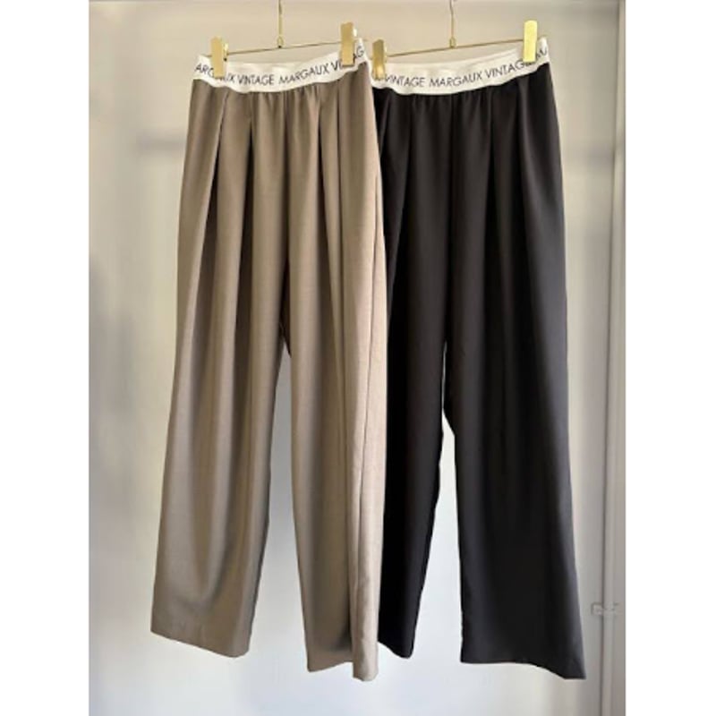 MARGAUX VINTAGE】ロゴウエストタックパンツ | selectshop kusu