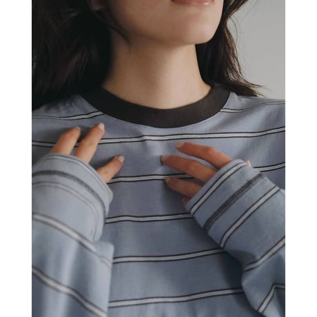 【anuke】Border Loose Long T-shirts　※納期8月下旬～9月下旬