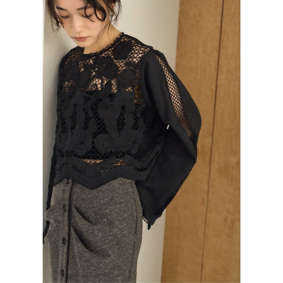 Hella】EMBROIDERY LACE BLOUSE | selectshop kusu