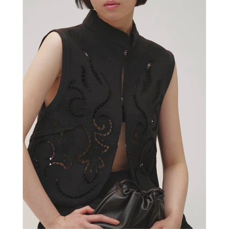 【TODAYFUL】Cut Lace Twill Vest　※6月下旬～7月下旬