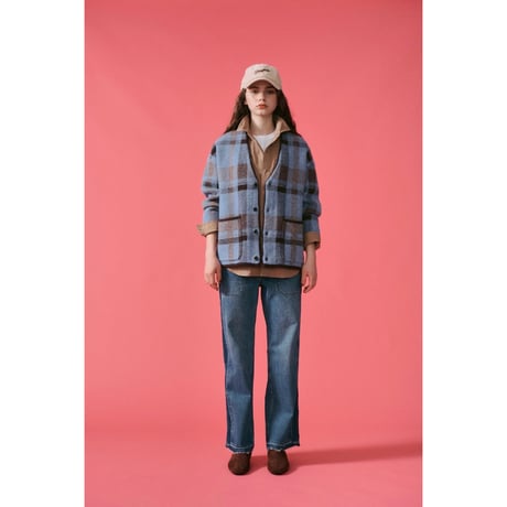 【LE MELANGE】チェックダブルジャガードニット