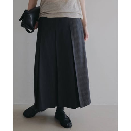 【anuke】Stripe Pleats Skirt　※納期9月上旬～10月上旬