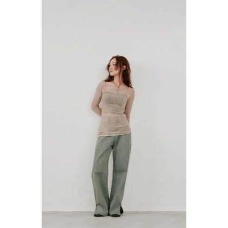 【Hella】flocky tulle top　※納期2月中旬〜3月中旬
