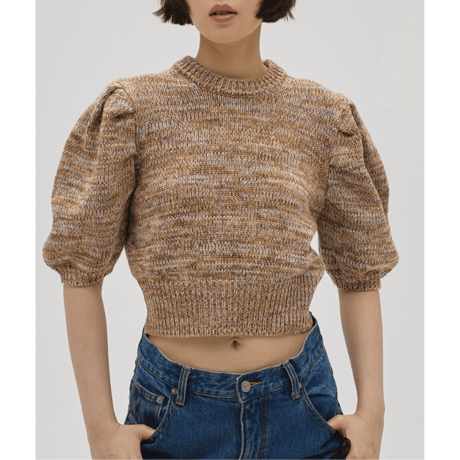 【TODAYFUL】Puffsleeve Mix Knit　※納期4月中旬〜5月中旬