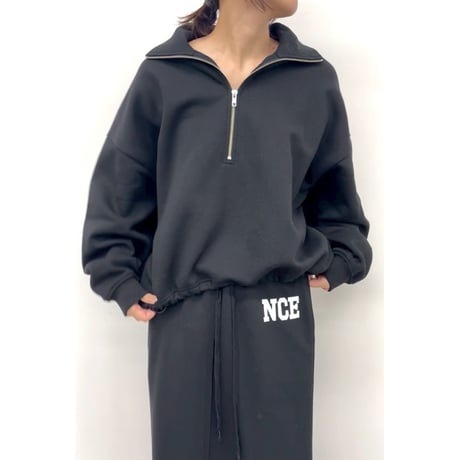 【CLOCHE】裏起毛スウェットハーフジップ
