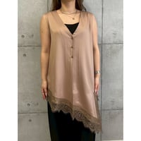 【ROSIEE】アシンメトリーサテンレースジレ
