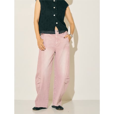 【YENN】KNEE TUCK DENIM PT ※納期9/上〜9/中