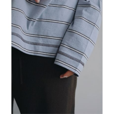 【anuke】Border Loose Long T-shirts　※納期8月下旬～9月下旬