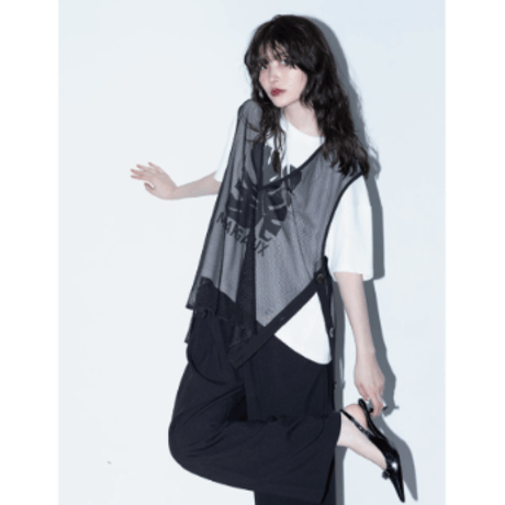 【MARGAUX VINTAGE】メッシュサイドボタンベスト