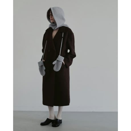 【anuke】Boucle Knit Hoodie※11月上～12月上