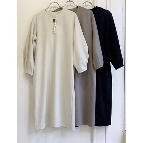 【セレモニー御予約】パール付キーネックポンチワンピース