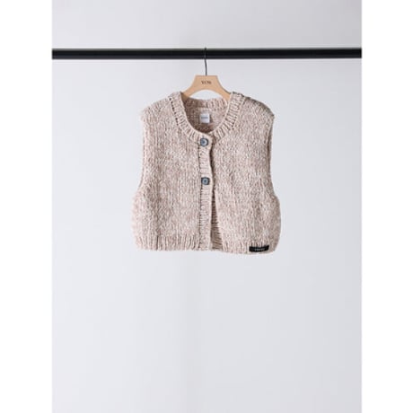 【YENN】MIX HAND KNIT VEST