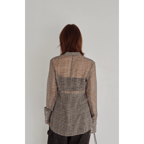 【Hella】Sheer Check Slim Shirt　※納期8月中旬～9月中旬