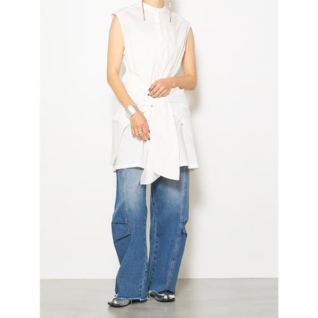 【YENN】KNEE TUCK DENIM PT ※納期9/上〜9/中