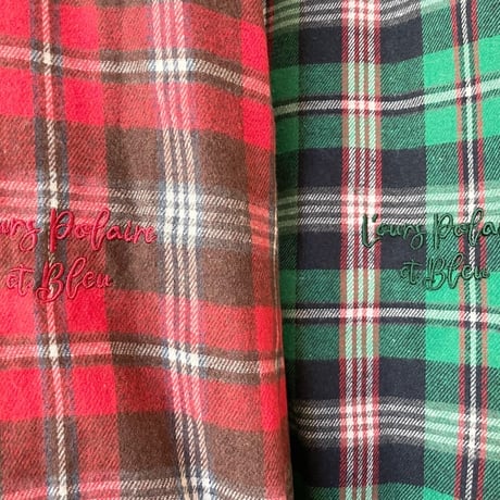 【L'ours Polaire et Bleu】チェックネルシャツ