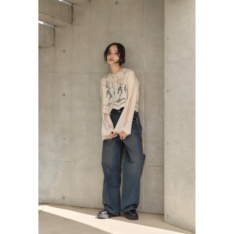 トップス Hella EMBROIDERY LACE BLOUSE Hella】EMBROIDERY LACE BLOUSE | selectshop kusu