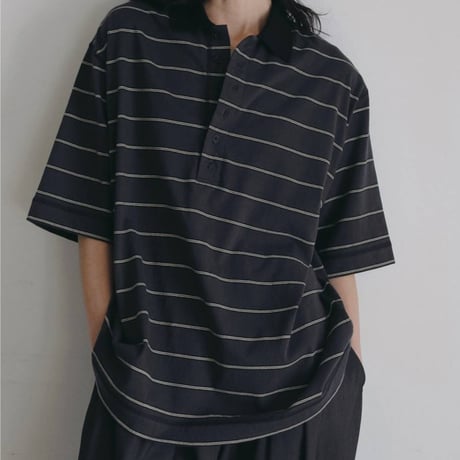 【anuke】Border Loose Polotops　納期：7月上旬～8月上旬