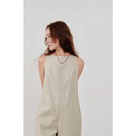 【Hella】back open cotton overall　※納期3月中旬〜4月中旬