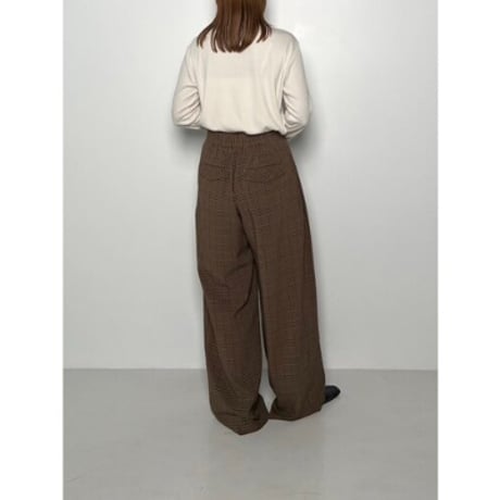 【YENN】PLAID 2TUCK WIDE PT