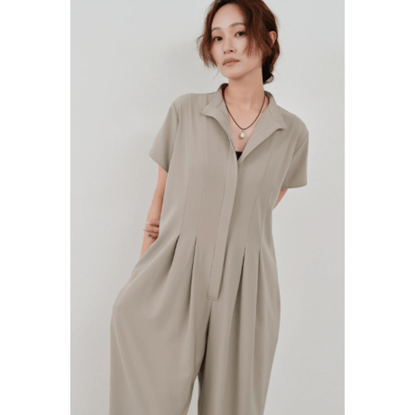 【Hella】wide tuck jumpsuit　※納期5月中旬〜6月中旬