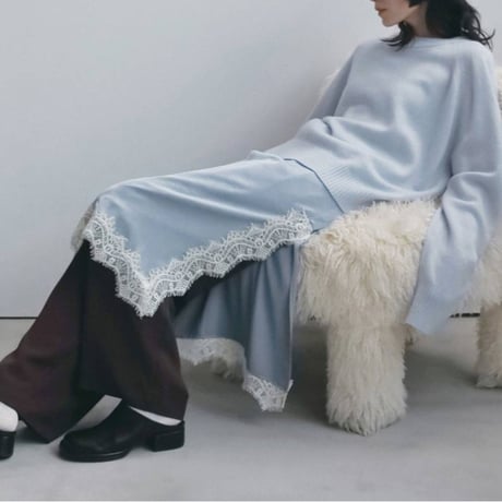 【anuke】Satin Lace Skirt