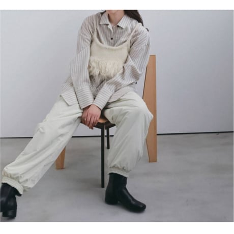 【anuke】Opencollar Stripe Shirts