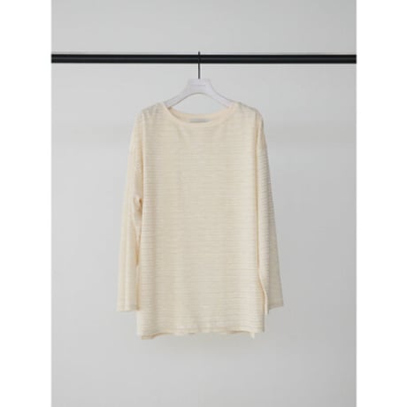 【CHIGNON】ｼｱｰﾍﾞﾛｱﾎﾞｰﾀﾞｰﾛﾝTEE